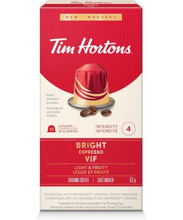 Tim Hortons Bright Espresso Capsules Nespresso Original Line Compatible Capsules 100 Count Bright Espresso 10 count (Pack of 10) - Buy Online on GoSupps.com