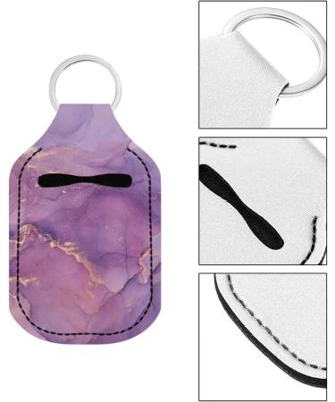 Dreaweet Neoprene Hand Sanitizer Holder Keychain - Portable Chapstick Holder - Marble Purple - Buy Online on GoSupps.com