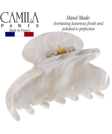 Camila Paris CP3065 French Handmade Hair Clip - Small White Girls Claw Jaw Clip, Durable Styling Accessory for Women, Strong Hold, No-Slip Grip - Made in France (2 Inch) - Buy Online on GoSupps.com