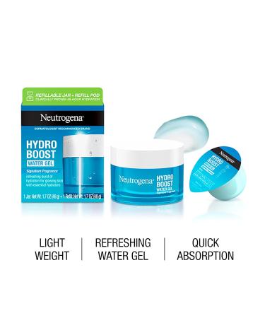 Neutrogena Hydro Boost Water Gel Face Moisturizer | Hyaluronic Acid Hydration & Glow | Refillable Jar + Pod (2 Pack) - International Shipping - Buy Online on GoSupps.com