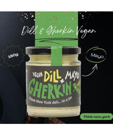 BeSaucy Vegan Mayo Jar Pick N Mix - Choose From 5 Flavours | Basil Black Truffle Dill & Gherkin Garlic Smoked Chipotle Vegan-Mayonnaise - Pack of 4 x 180g Glass-Jar - Buy Online on GoSupps.com