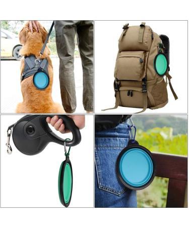Slson 2-Pack Foldable Dog Bowls with Carabiner Hooks - Portable Pet Water & Food Bowls for Dogs & Cats (350ml Light Blue & Light Green) - Buy Online on GoSupps.com