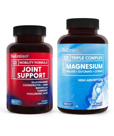 BioEmblem Triple Magnesium Complex 180 Capsules and Joint Support