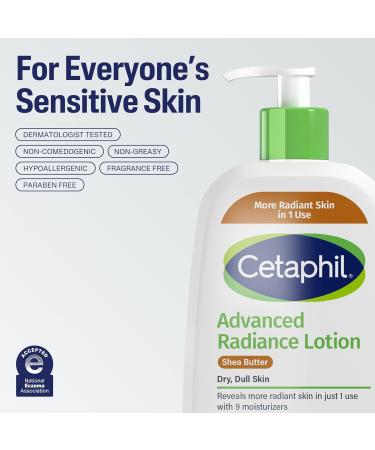 Cetaphil Body Lotion Advanced Radiance Lotion with Shea Butter for Dry Sensitive Skin 16 oz Pack of 2 Fragrance Free Hypoallergenic Non-Comedogenic Shea Butter 16 Fl Oz (Pack of 2) - Buy Online on GoSupps.com