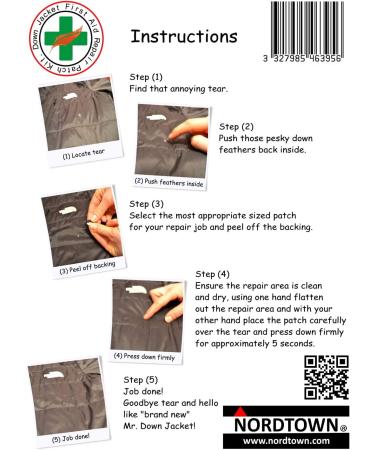 Nordtown Down Jacket Repair Kit - Self-Adhesive - Black Color - Buy Online on GoSupps.com