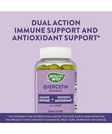Nature's Way Quercetin Gummies with Zinc - Immune Defense and Antioxidant Support - 60 Lemon Flavored Gummies - Buy Online on GoSupps.com