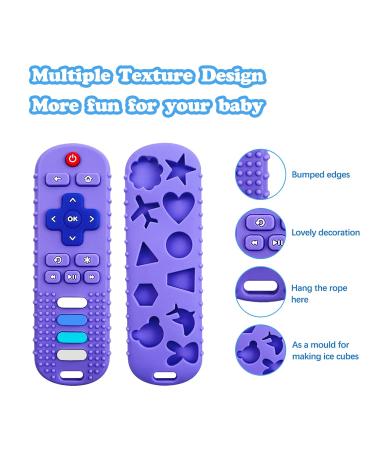 Soothing Silicone Baby Remote Teether Toy - Purple | Teething Relief for Babies - Buy Online on GoSupps.com