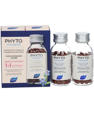 Phyto Phytophanere Hair and Nail Supplement, 4 Months Treatment, 120 + 120 Capsules