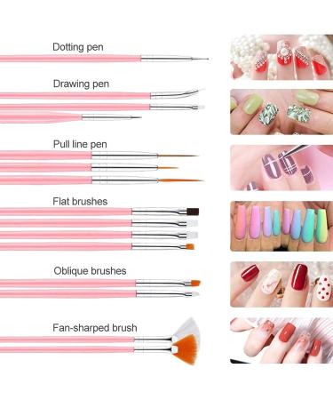 Nail Pen Designer Stamp Nail Art Tool with 15pcs Nail Painting Brushes Nail Dotting Tool Nail Foil Manicure Tape Color Rhinestones for Nails - Buy Online on GoSupps.com