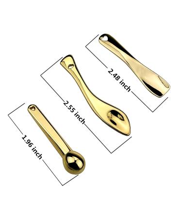 GOERTI 3Pcs Metal Makeup Spatula Spoon Set for Facial Cosmetic Cream - Beauty Scoop and Massage Sticks - Buy Online on GoSupps.com