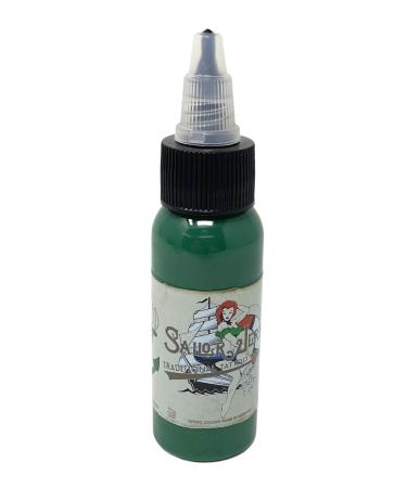 Tattoo INKgrafiX Piercing SAILOR JERRY - True Green - 30 ml - Vegan - German Tattoo Colour with Certificate - INKgrafiX IG04291 - Sea Green Light Green Dark Green Tattoo