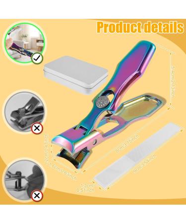 Nail Clippers for Thick Nails 12mm Wide Jaw Nail Trimmer Stainless Steel Nail Cutter with Nail Clip Storage Portable Fingernail Cutter Labor Saving Fingernail Trimmer for Women Men Adults(colorful) - Buy Online on GoSupps.com