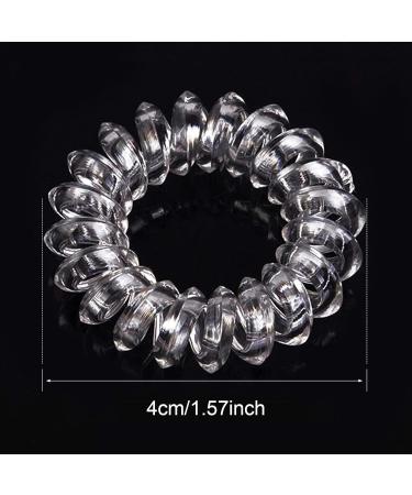 16-Piece Telephone Cable Hair Ties - Elastic Spiral Hair Bands for Women & Girls | 8 Black & 8 Clear - Buy Online on GoSupps.com