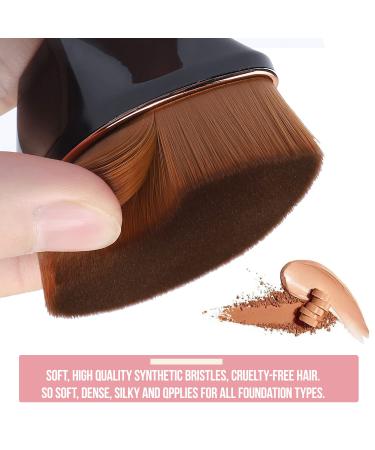 Premium Flat Top Kabuki Foundation Brush for Liquid and Powder Makeup - Pink - Buy Online on GoSupps.com