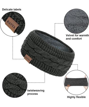 Kavya Winter Headbands for Women - Knitted Headband with Soft Lining for Ear Warmth - Set of 3 Cable Ear Warmers for Skiing and Walking - Perfect Gifts for Women and Girls - Buy Online on GoSupps.com