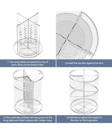 Vinmoso Rotating Makeup Organizer - Adjustable Cosmetic Storage for Dresser and Vanity - 4 Trays Perfume and Cosmetics Organizer - Buy Online on GoSupps.com