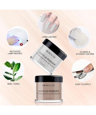 Morovan Acrylic Nail Kit - 8 Colors DIY Nail Art Set with Professional Monomer Liquid, Brush, and Tips - D-Brown Collection for Beginners - Buy Online on GoSupps.com