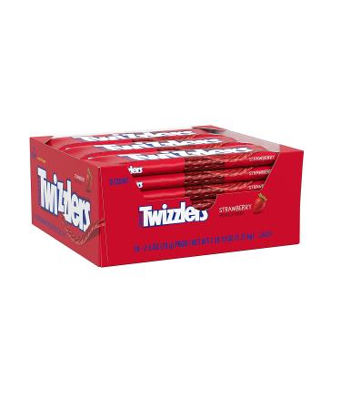 TWIZZLERS Twists Strawberry Flavored Chewy Candy - 2.5 Oz. - Pack Of 18