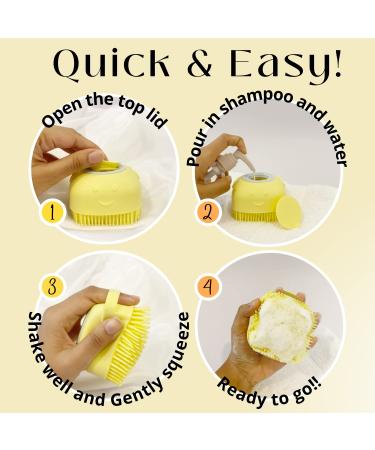 Jacobs Silicone Dog & Cat Bath Brush Scrubber - Shampoo Dispensing, Massage & Deshedding Tool for Sensitive Skin - Grooming Comb for Short & Long Haired Pets - Buy Online on GoSupps.com