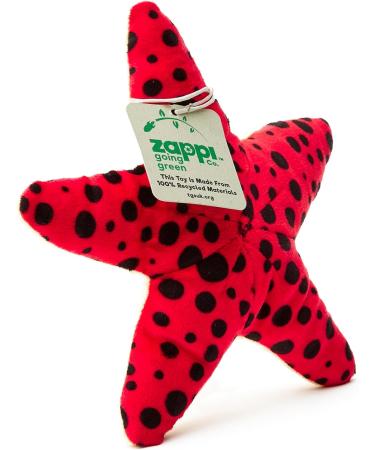 Zappi Co 100% Recycled Plush Red & Black Starfish Toy - 17cm Stuffed Eco-Friendly Soft Toy for Newborns - Buy Online on GoSupps.com