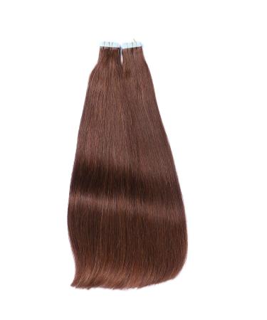 Tape In Hair Extensions #4 Chocolate Brown - 40cm Remy Human Hair - 100% Real Hair with Adhesive Tape - Novon Hair Extensions - Buy Online on GoSupps.com