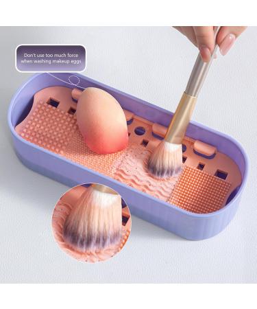 3-in-1 Makeup Brush Cleaner with Mat | Portable Organizer & Drying Holder - Perfect for Clean & Care | International Shipping Available - Buy Online on GoSupps.com