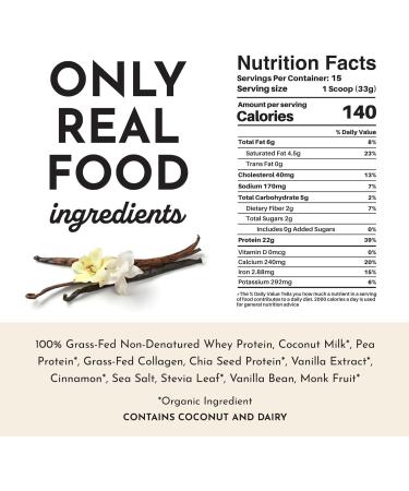 JUSTT Ingredients Protein Powder | Vanilla Protein Powder Made with 100% Grass Fed Non Denatured Whey | Four Different Protein Sources from Organic Whole Food Ingredients | 15 Servings | 22g Protein - Buy Online on GoSupps.com