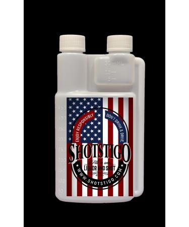 USA Edition "NEW" Shotstigo 16oz Twin neck bottle, Reusable, Portable beverage dispenser, Flask or Jigger, Shot Glass
