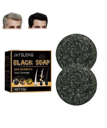 Orgrul Set of 2 glossy grey soaps for grey hair revitalizing black soap for grey hair solid shampoo for grey hair 50g