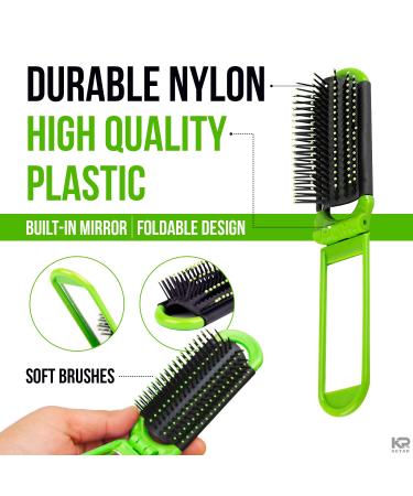4Pcs Portable Hair Brush Set with Mirror - Compact Travel Brush for Men and Women - Stylish Hair Styling Tools for Toiletry Bag - Buy Online on GoSupps.com