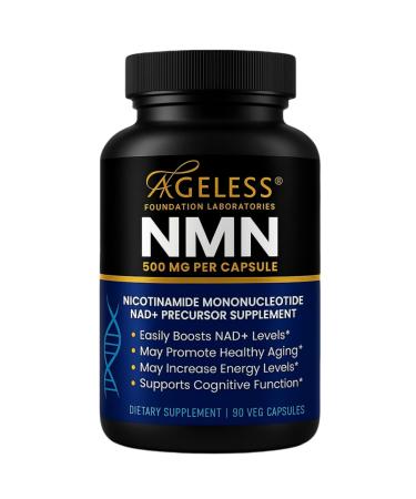 NMN Supplement 500mg Nicotinamide Mononucleotide | Supports NAD+ Levels, Energy, Cognitive Function, Muscle Health & Healthy Body Composition Capsules (90)