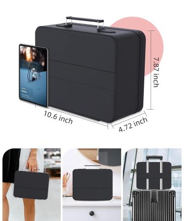 FASCINATE Lighted Makeup Case with 3 Color Setting Mirror - Travel Cosmetic Organizer in Black - Buy Online on GoSupps.com