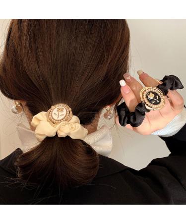 scicent Scrunchies for Women 2 Pieces Soft Hair Ties Fashion Elastic Hair Bands for Girls Plain Satin Hair Bobbles for Daily Wear Soft Ponytail Holders Handmade Hair Accessories - 5011 - Buy Online on GoSupps.com