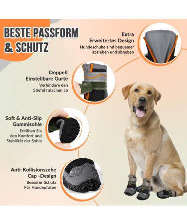 Slowton Dog Shoes - Breathable Non-Slip Paw Protection | Adjustable Reflective Boots for Small Medium & Large Dogs - Buy Online on GoSupps.com