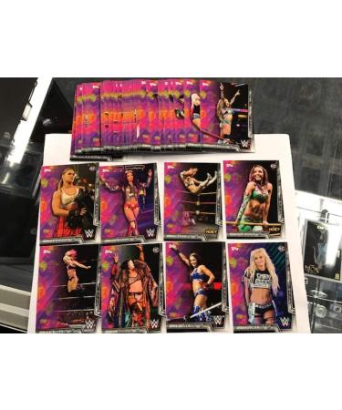 2018 Topps WWE Women's Division Evolution Complete Hand Collated Wrestling Base Set of 50 Cards - Includes Rhonda Rousey's first pack issued WWE Rookie Card. Includes you other favorites like Asuka Alexis Bliss Mandy Rose The Bella Twins Liv Morgan The Ri