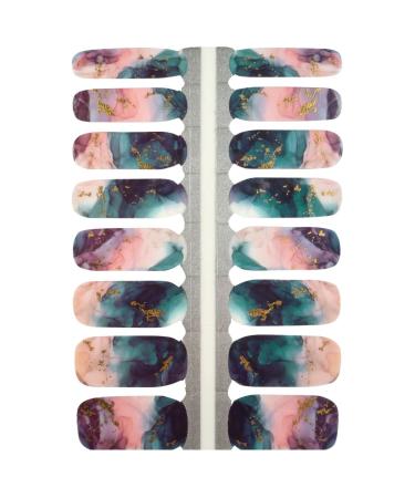 My nails nail foils colorful marble I 16 Ultra-D nne nail polish strip patterns I self-adhesive premium nail art wraps i sticks to natural and painted acrylic gel & shellac nails