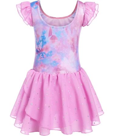Boyoo Girls Pink Butterfly Ballet Leotard with Tutu Skirt | Ages 3-11 Years - Buy Online on GoSupps.com