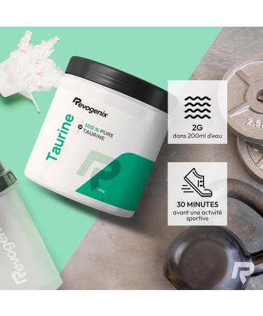 Taurine | Boost Performances Sportives et Mentales | 125 Portions | Pr & Post-Workout | Poudre Pure et 100% Vegan | Endurance R cup ration et Concentration | Entra nement Intensif | 250g | Revogenix - Buy Online on GoSupps.com
