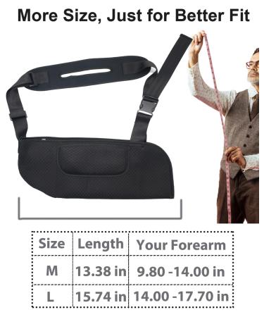 Ultimate Comfort Arm Sling with Upgraded Straps & Convenient Pocket - Large Black Shoulder Immobilizer for Injury Recovery - Buy Online on GoSupps.com