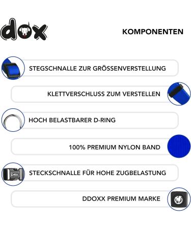 DDOXX Nylon Step-In Dog Harness - Adjustable XS Puppy Harness (Blue) - Perfect Fit for All Sizes - 1.0 x 32-44 cm - International Shipping Available - Buy Online on GoSupps.com