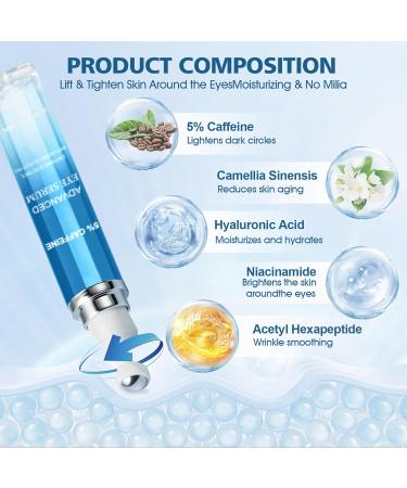 Allony Caffeine Eye Cream Eye Cream for Dark Circles and Puffy Eyes Eye Cream Anti Aging Eye Bags Remover Moisturizing Firming and Anti-wrinkle(20ml) - Buy Online on GoSupps.com