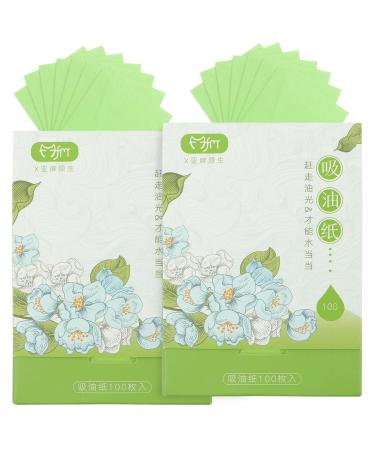 200 Sheets Makeup Blotting Paper Soft Face Oil Blotting Paper Bamboo Charcoal Oil Blotting Paper Green Tea Oil Absorbing Tissues Paper Oil Control Film for Sports Fitness Makeup Travel