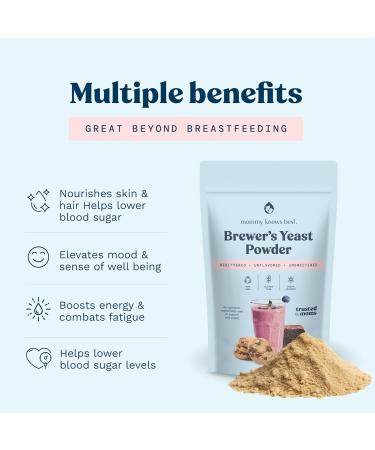 Brewer's Yeast Powder for Lactation - 1 lb Debittered Brewer's Yeast for Breastfeeding - Nutty Flavored Unsweetened - Mommy Knows Best - Buy Online on GoSupps.com