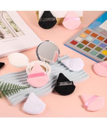 15-Piece Triangle Powder Puff Set for Flawless Makeup Application - Black, Pink, White - Buy Online on GoSupps.com