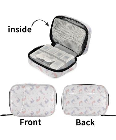 Pfrewn Pill Organizer Case - 7 Day Axolotl Pink Purple Travel Pill Box | Portable Weekly Vitamin & Medicine Holder Pouch - Buy Online on GoSupps.com