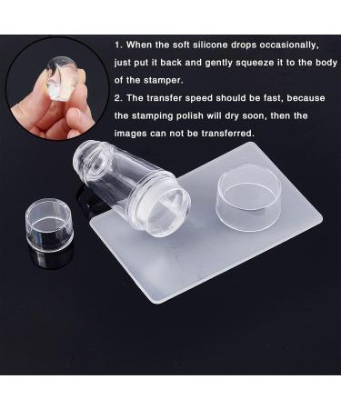 Niceneeded 4PC Nail Art Stamper Kit - Clear Jelly Stamper with Double Silicone Head & Scraper - Transparent Soft Stamp with Lid for Perfect Nail Designs - Buy Online on GoSupps.com