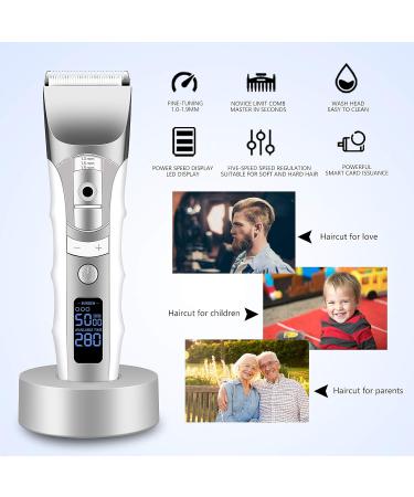 Electric Pro Hair Clippers Cordless Rechargeable Grooming Kits Close Cutting T-Blade Trimmer for Men 0/1.5/3/6/9 mm Baldheaded Hair Clippers Zero Gapped Detail Beard Shaver - Buy Online on GoSupps.com