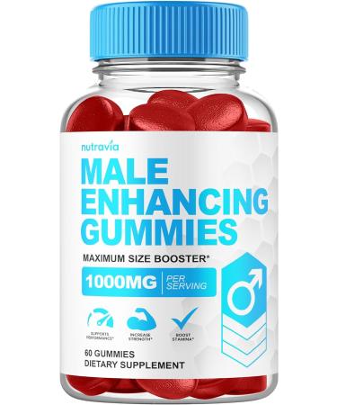 Male Enhancing Supplement Gummies - 6 in 1 Testosterone Booster Gummies for Men, Stamina Test Boost Gummy for Men with Horny Goat Weed, Tribulus, Maca Root Boost Energy, Performance (60 Gummies)