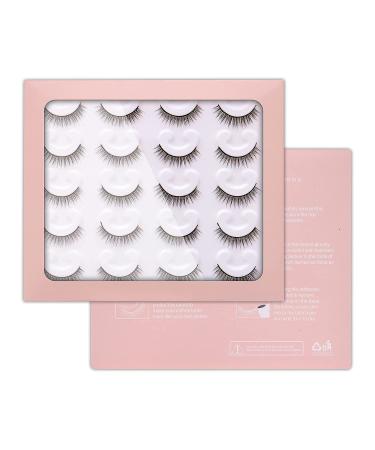 Short Wispy 3D Fake Eyelashes - 10 Pairs Bulk Pack for Natural Look | Reusable Faux Mink Handmade Short-Natural Lashes - Buy Online on GoSupps.com