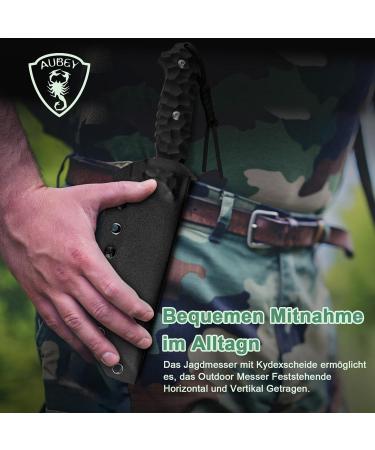 Aubrey Black Swallow Outdoor Knife - D2 Steel Blade G10 Handle | Sharp Hunting & Camping Knife with Kydex Sheath - Perfect Survival Gift - Buy Online on GoSupps.com